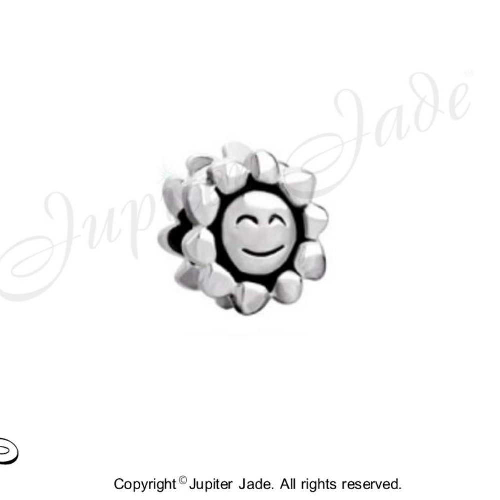 FREE S/H  Pugster Sun Bracelet Charm Silver Plate Happy Fun Day  - Fits Pandora